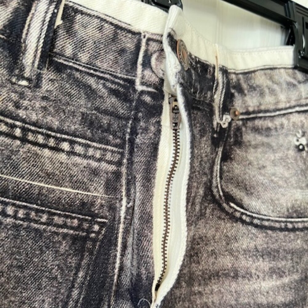 TORY BURCH Overprinted Deconstructed Denim Skirt (NWT) - Picture 2 of 7